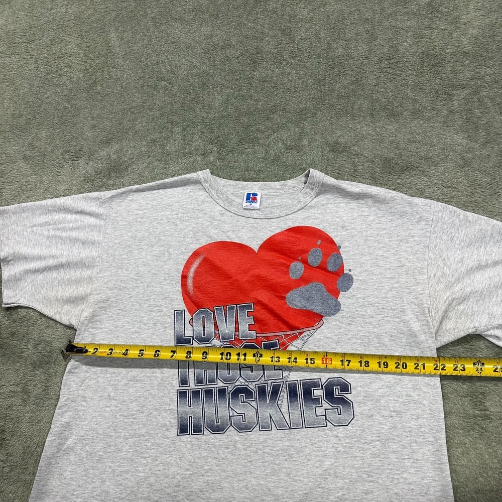 Vintage T-Shirt, Love Those Huskies, mens XL, Basketball, gray, single stitch - Picture 7 of 8